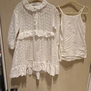 Philosophy White Eyelet Dress & Shell Set